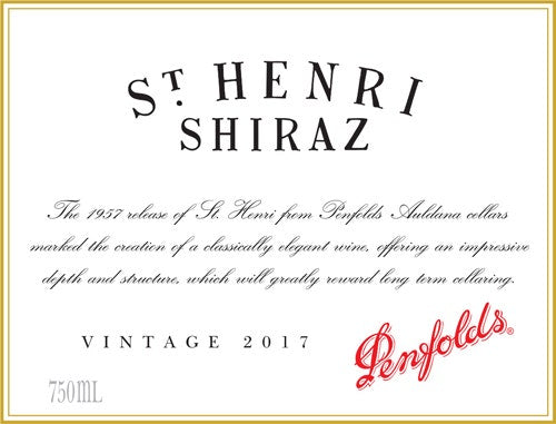 Penfolds St Henri Shiraz 2017 - Premium Red Wine from Penfolds - Shop now at Whiskery