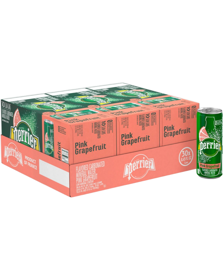 Perrier Natural Pink Grapefruit Flavoured Sparkling Mineral Water 30 x 250ml - Premium Premium Mixer from Perrier - Shop now at Whiskery
