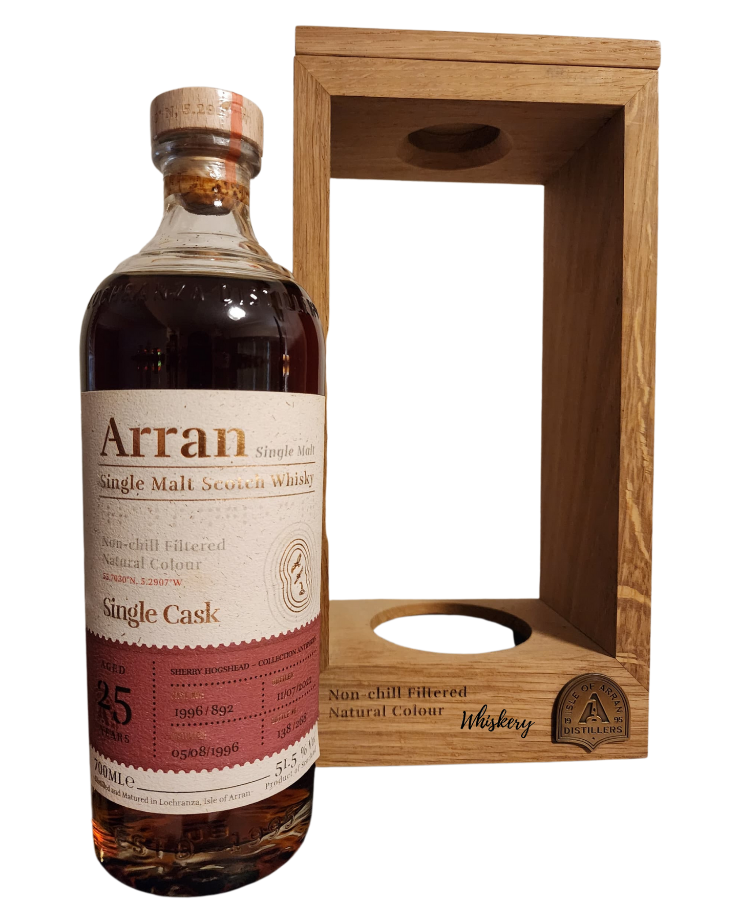 Arran Limited Edition Single Cask, 25 Years Old, 1996 Cask No. #892