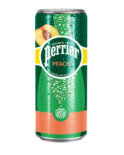Perrier Natural Peach Flavoured Sparkling Mineral Water 30 x 250ml - Premium Premium Mixer from Perrier - Shop now at Whiskery