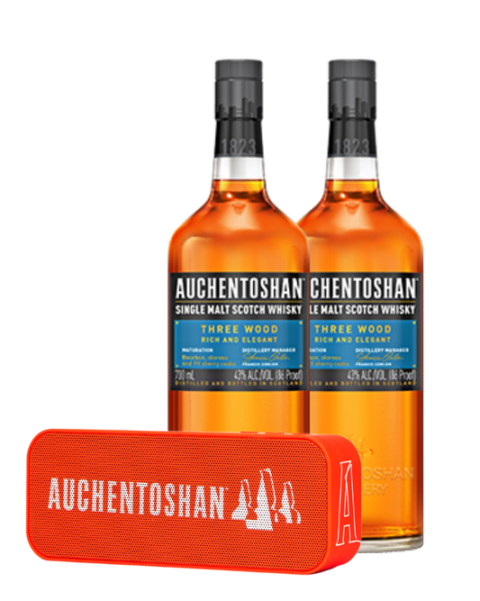 Auchentoshan Three Wood x 2 with FREE Portable Speaker - Premium Bundle from Auchentoshan - Shop now at Whiskery