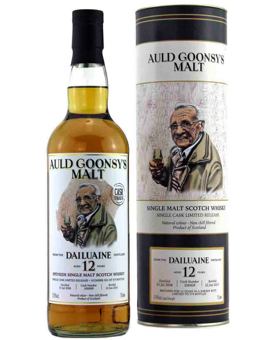 Auld Goonsys 2008 Dailuaine, 12 YO Cask Strength, Sherry Butt, Single Cask #308909