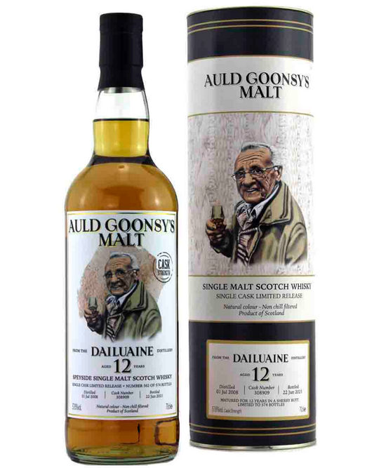Auld Goonsys 2008 Dailuaine, 12 YO Cask Strength, Sherry Butt, Single Cask #308909 - Premium Independent Bottle from Auld Goonsys Malt - Shop now at Whiskery